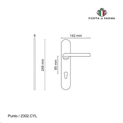 Ручка на планке PORTA DI PARMA Punto CYL CP хром