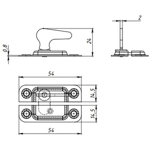 Завертка накладная КУНГУР ЗФ-1 цинк (1 шт)