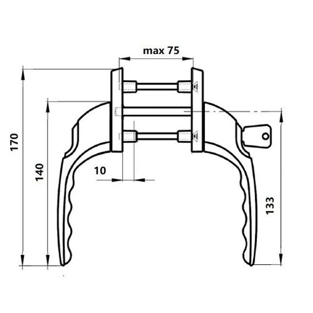 Гарнитур бал. прям. с ключ.с одной стор, штиф. 47 мм, бел. RAL9016(8 час.)
