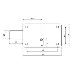 Замок накладной гаражный АЛЛЮР ЗГЦ серебро