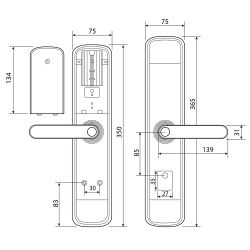 Ручки на планке электронные APECS Smart HPE-8001-BLM черный