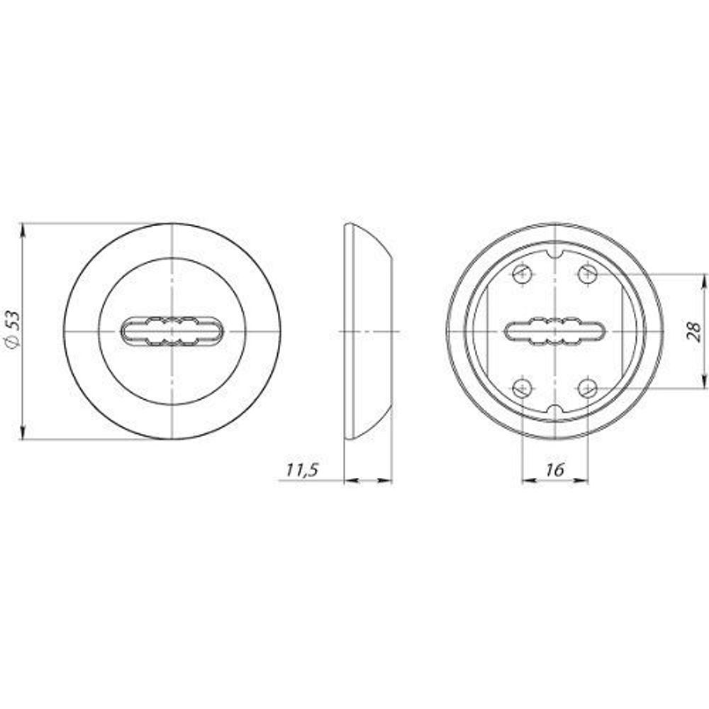Накладка под сувальдный ключ FUARO SC RM SN/CP-3 мат.никель/хром /34343/ (1 шт)