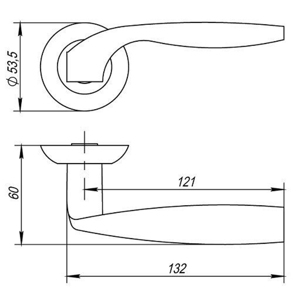 Ручка раздельная PUNTO BOSTON TL SN/CP-3 мат.никель/хром /33073/