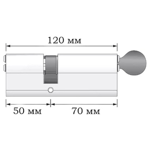 Цилиндровый механизм с вертушкой APECS SM-120 (50/70С)-C NI никель