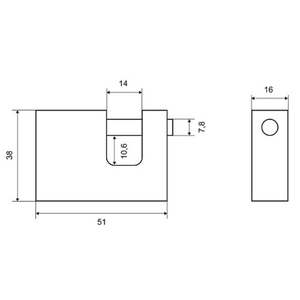 Замок навесной PALLADIUM 707F-50