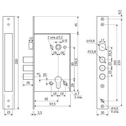 Замок врезной ГАРДИАН ЗВ 32.21 /34037/