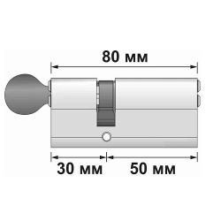 Цилиндровый механизм с вертушкой APECS SM-80 (30C/50)-C NI никель