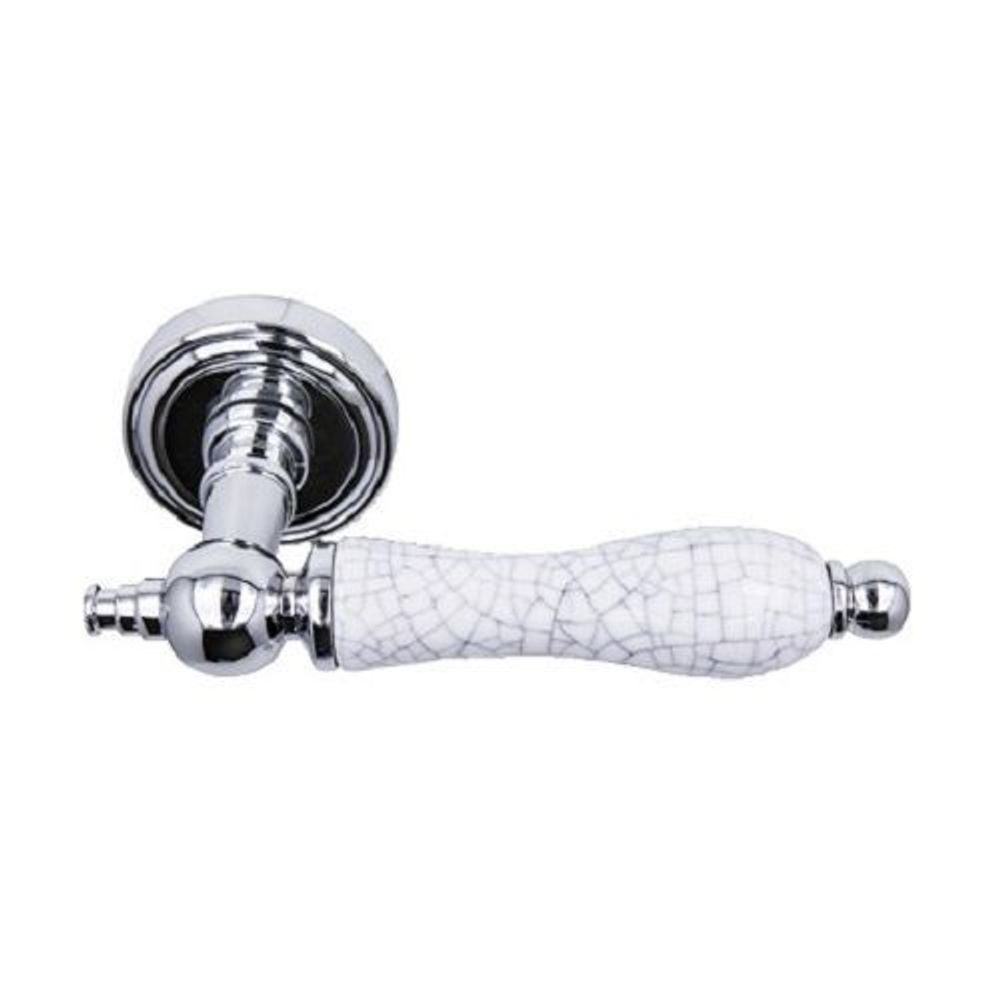 Ручка дверная Аделли 6305-22 CP/WHITE CRACKED хром/бел.краколет