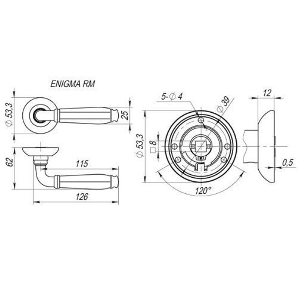 Ручка раздельная FUARO ENIGMA RM SN/CP-3 мат.никель/хром /27659/