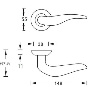 Ручка дверная ARCHIE S010 69BB (бронза)