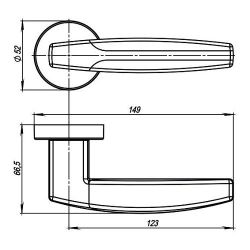 Ручка раздельная ARMADILLO ARC URB2 CP/Brown-16 хром/коричневый /34261/