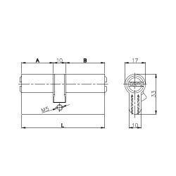 Цилиндровый механизм перекодируемый KALE KILIT 164 OBS BNE-Z/80 (35+10+35) латунь /32523/