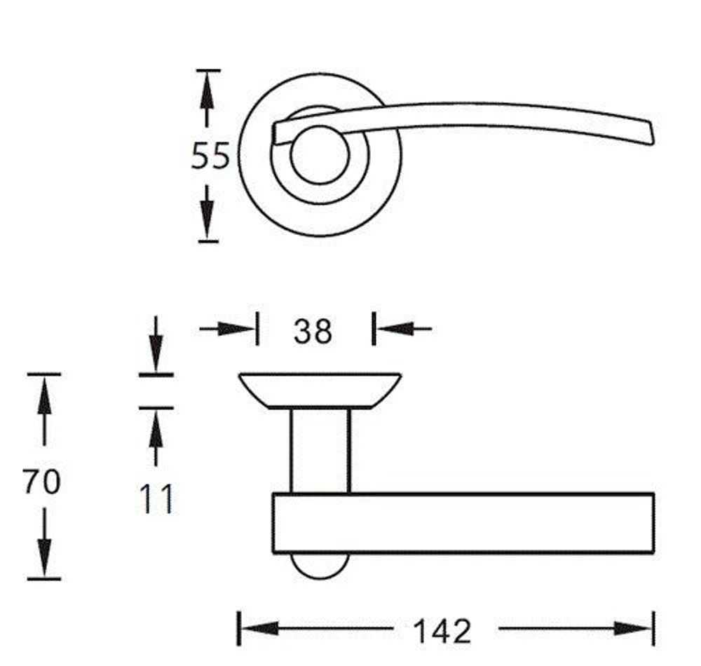 Ручка дверная ARCHIE S010 L99 (мат. хром)