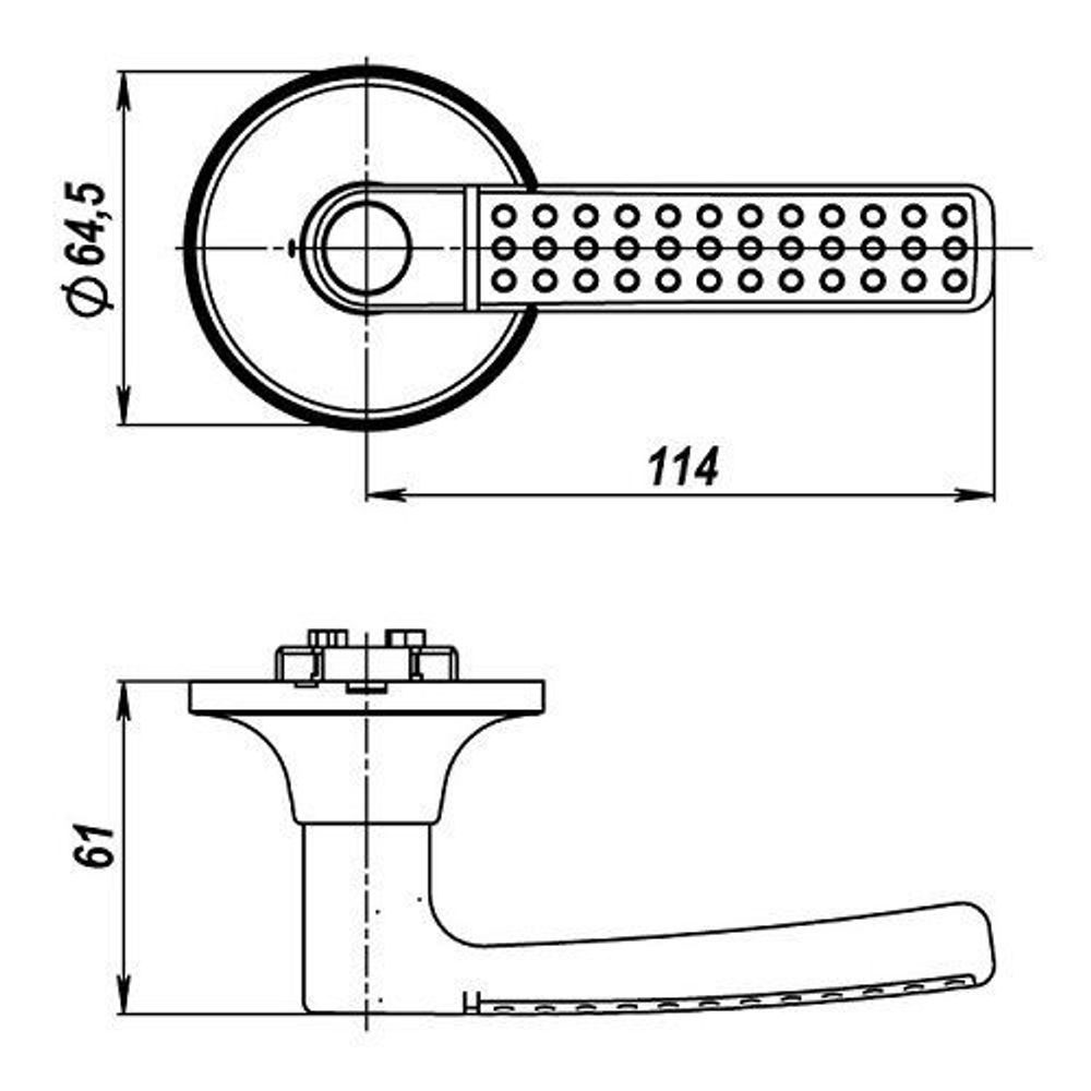 Ручка защелка PUNTO 6026 AC-B (фик.) медь /36855/