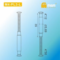 Стяжка для ручек на планке MSM M4-PL3-L PB латунь (1 шт)