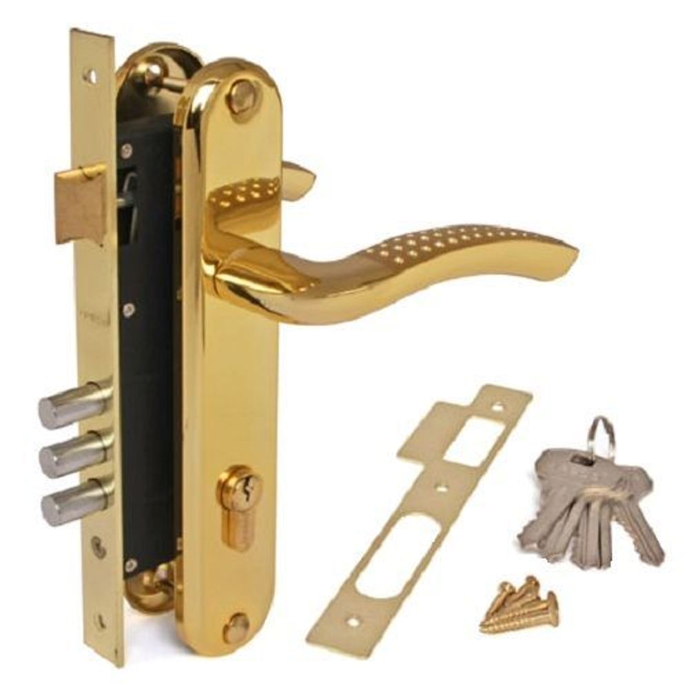 Замок врезной APECS 2227/60 G/GM золото/мат.золото