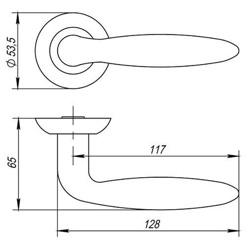 Ручка раздельная PUNTO BASIS TL ABG-6 зеленая бронза /33041/