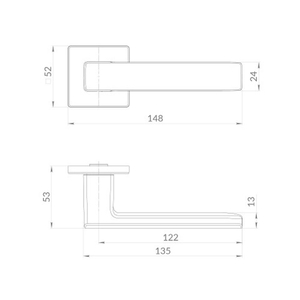 Ручка раздельная PUNTO MEGA EST.Q52 BL-24 черный /60391/