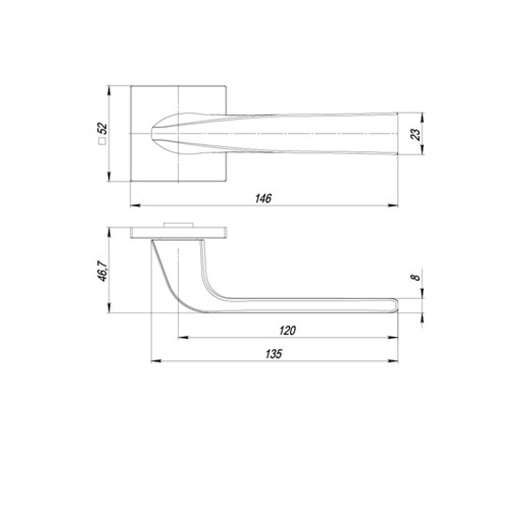 Ручка раздельная PUNTO SATURN ARC.Q52 BL-24 черный /48829/