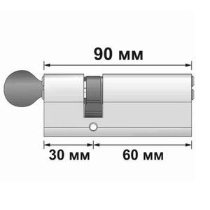 Цилиндровый механизм с вертушкой APECS SM-90 (30C/60)-C NI никель