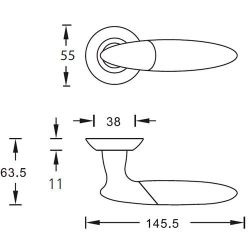 Ручка дверная ARCHIE S010 113HH (никель)