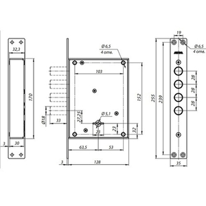 Замок врезной МЕТТЭМ ЗВ8 611.0.1 ЛИДЕР