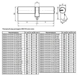 Механизм цилиндровый ABUS X6410 ключ/ключ 30-55 (85 мм) NI (5 key)