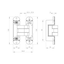 Петля скрытой установки ARMADILLO U3D8000.VPG FSG флор. золото /47719/ (1 шт)