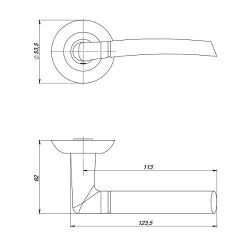 Ручка раздельная PUNTO COMETA ZR SN/CP-3 мат.никель/хром /41097/