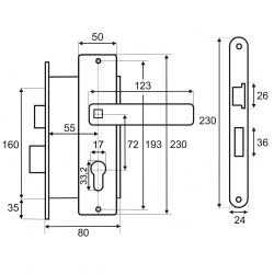 Замок врезной VETTORE 7255-2 AB бронза (Мотор Сич ЗВ7)