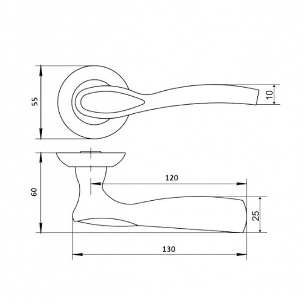 Ручка раздельная VETTORE R20.1313 MW/GP белый/золото