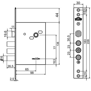 Замок врезной ЭЛЬБОР 1.02.27 Лазурит