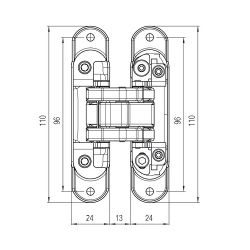 Петля скрытая KRONA KOBLENZ ATOMIKA SLIM K8060 60кг BL черный