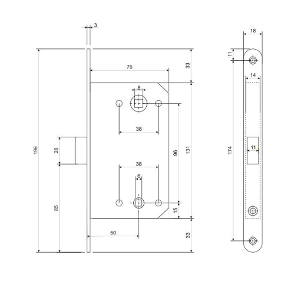 Защёлка врезная магнитная APECS 5300-MC-WC GM мат.золото