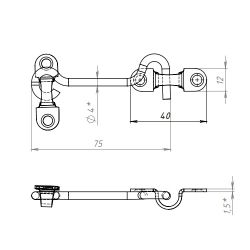 Крючок ветровой КУНГУР КР-75 цинк (1 шт)