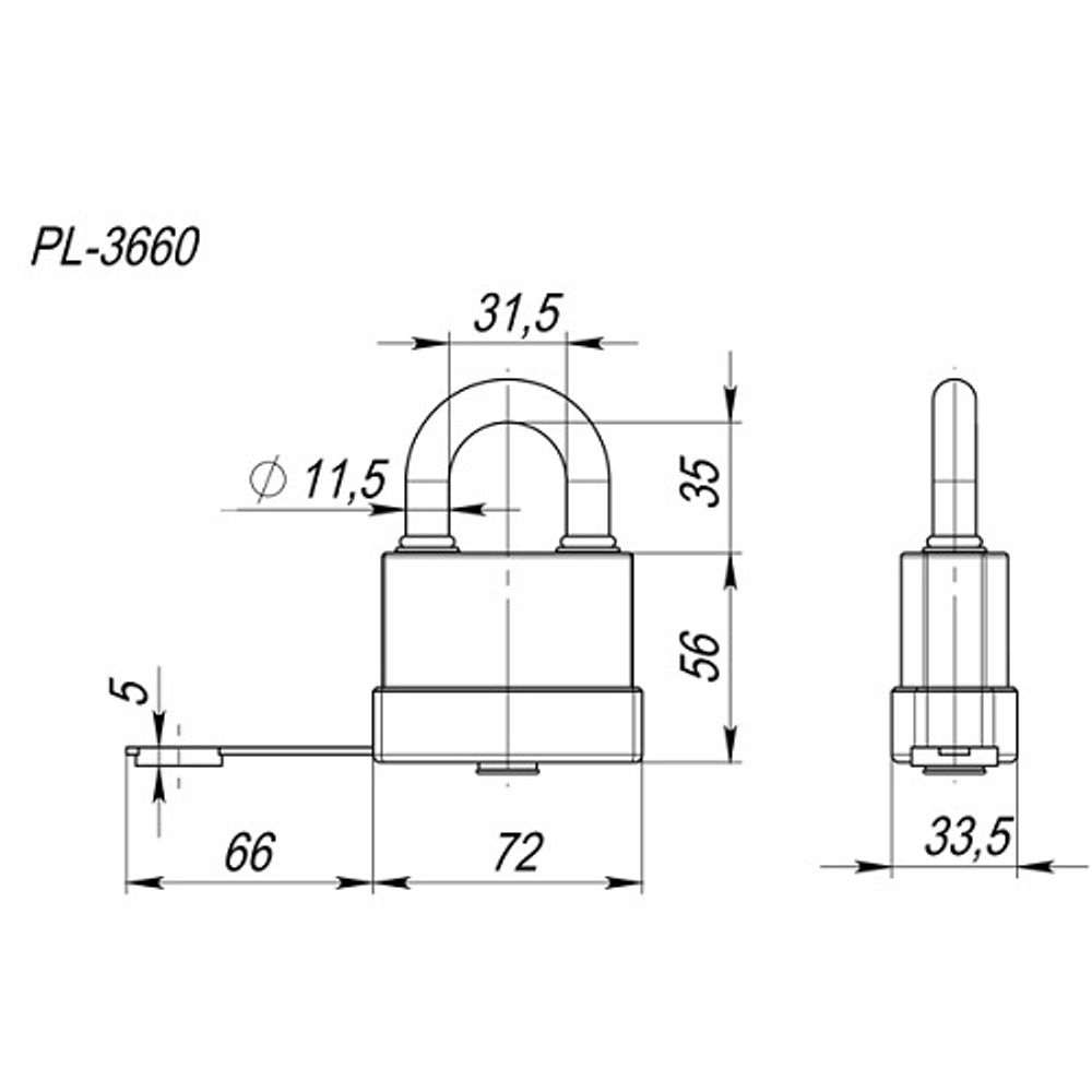 Замок навесной FUARO PL-3660 3кл. /26403/