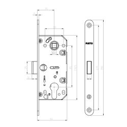 Замок магнитный PUNTO ML85-35 BL черный /63223/