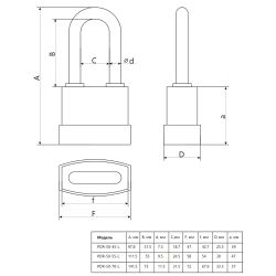 Замок навесной APECS PDR-50-55 L