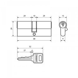 Замок врезной СТАНДАРТ 103/50 AB