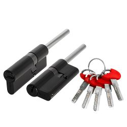 Цилиндровый механизм со штоком FUARO D-PRO507/75 (40+10+25) BL-24 черный 5кл. без верт. /49751/