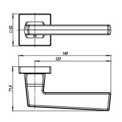Ручка раздельная ARMADILLO GROOVE USQ5 SN/СР-3 мат.никель/хром /34285/