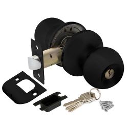 Ручка защелка PUNTO 6072 BL-E (кл./фик.) черный /44519/