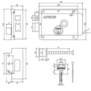 Замок электромеханический APECS ERL-2369.1-INOX-L