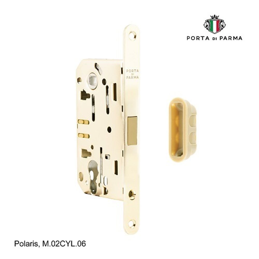 Замок врезной магнитный под цилиндр PORTA DI PARMA Polaris PVD золото