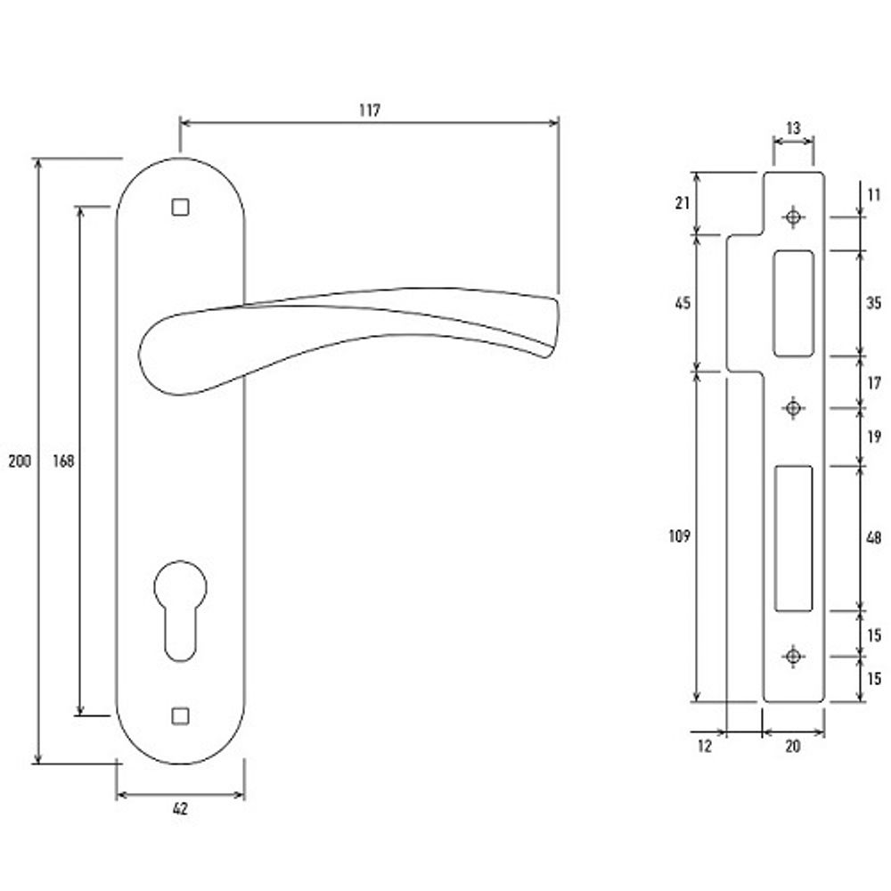 Замок врезной с ручками PALLADIUM ЗВ-AL 1703 AB бронза