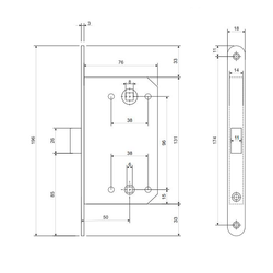 Защелка врезная магнитная AVERS 5300-MC-WC NIS сатин