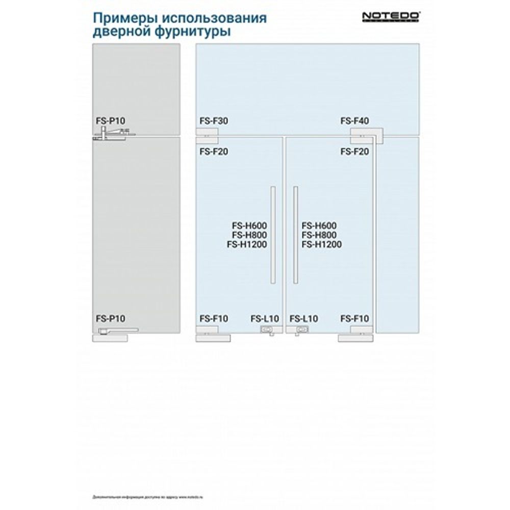 Фитинг фрамуги верхний NOTEDO FS-F30 SSS (AISI 304) для стеклянных дверей толщиной 10-12 мм