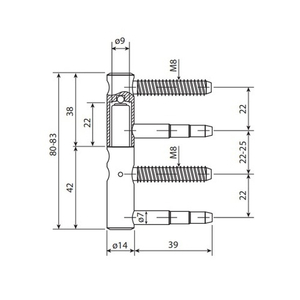 Петля ввертная APECS 3D-14.v1 (1 шт)