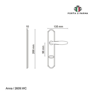 Ручка на планке PORTA DI PARMA Anna WC CP хром