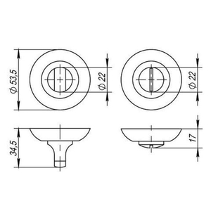 Ручка поворотная PUNTO BK6 TL SG/GP-4 мат.золото/золото /33237/